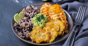 Caribbean-Food-Black-Beans-and-Rice-Fried-Plantains